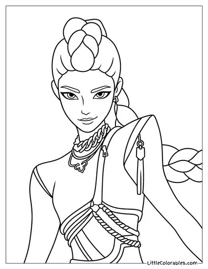 Rumi Looking Confident Coloring Page