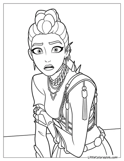 Rumi Looking Surprised Coloring Page