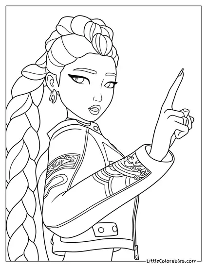 Rumi Pointing Finger Coloring Page