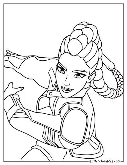 Rumi Striking a Pose Coloring Page