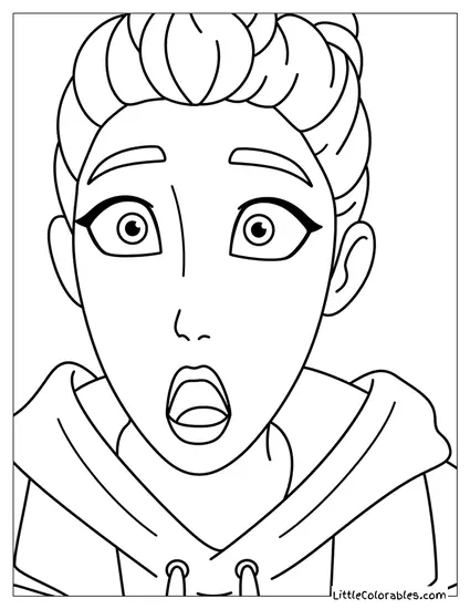 Rumi With Surprised Expression Coloring Page