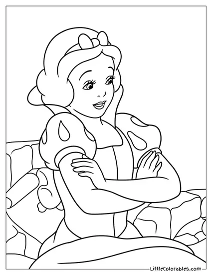 Sitting With Crossed Arms Coloring Page