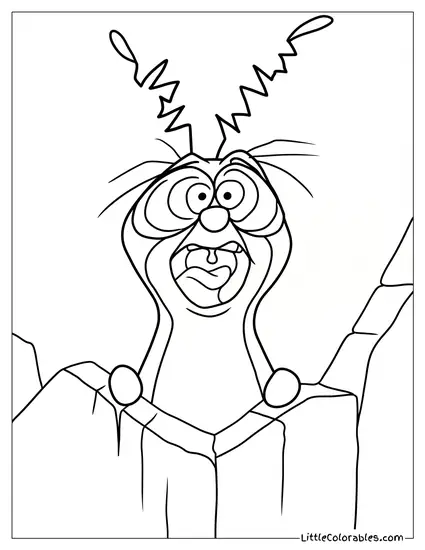 Squeaky With Confused Face Coloring Page