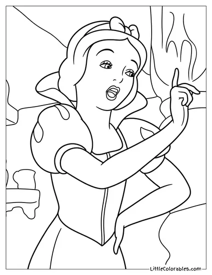 Surprised Expression Pointing Up Coloring Page