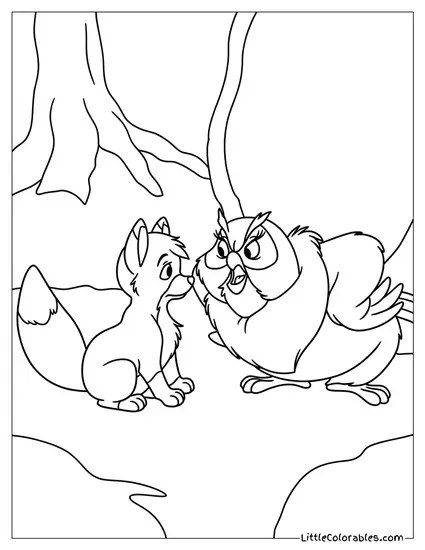 Tod and Big Mama Talking Coloring Page