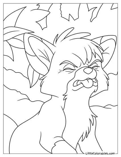 Tod Making a Face Coloring Page