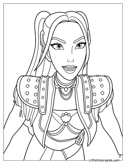 Wearing Golden Outfit Coloring Page