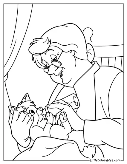 Widow Tweed Bottle Feeding Tod Coloring Page