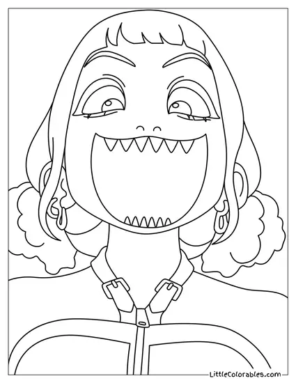 Zoey Big Grin Coloring Page