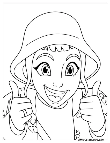 Zoey Giving Two Thumbs Up Coloring Page