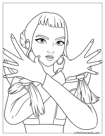 Zoey Posing With Fingers Spread Coloring Page