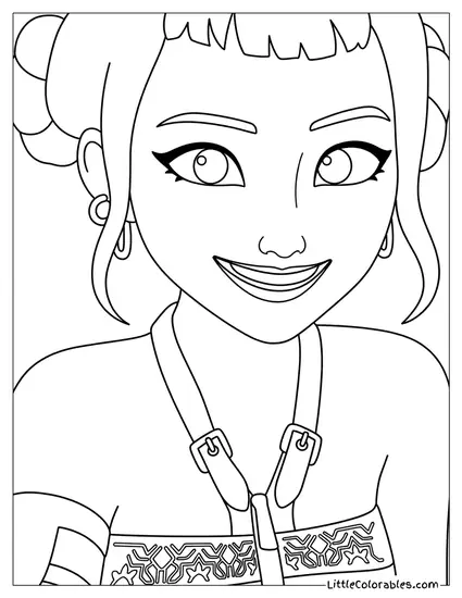 Zoey Smiling Coloring Page