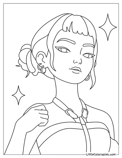 Zoey Striking a Pose Coloring Page