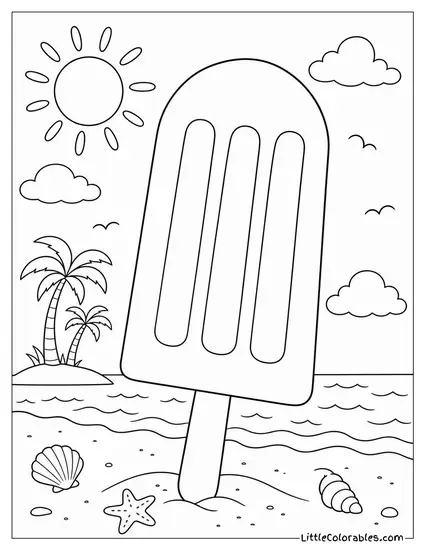 A Giant Novelty Popsicle Ten Times Bigger Than a Regular One Coloring Page