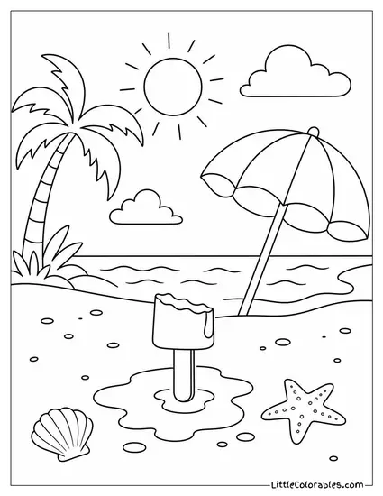 A Popsicle Bitten Down to the Last Inch Above the Stick Coloring Page