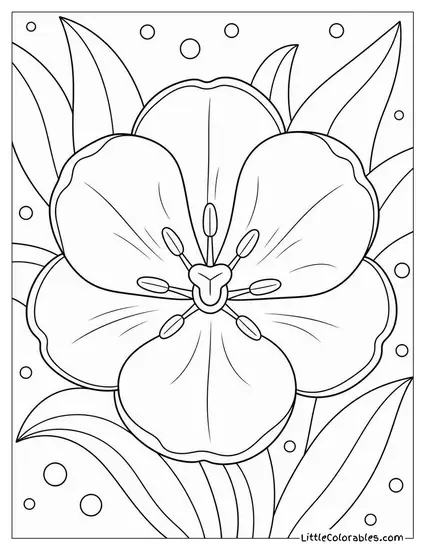 A Tulip Bloom Viewed from Directly Above Coloring Page