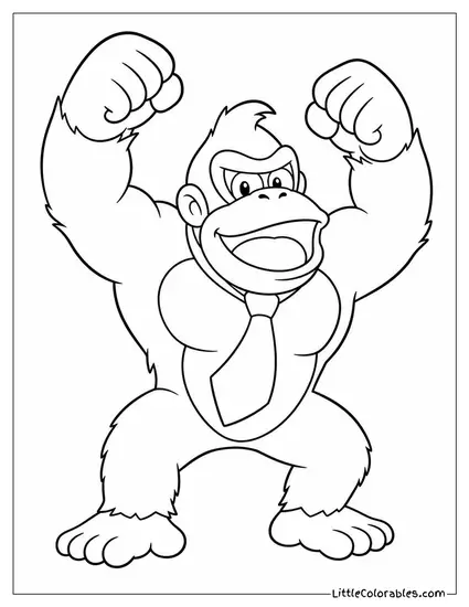 Celebrating With Both Fists Raised After a Victory Coloring Page