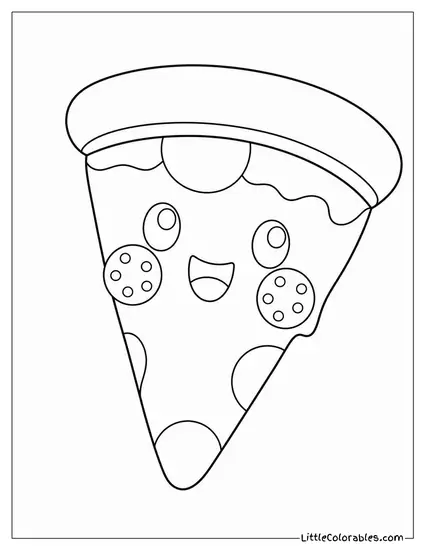 Slice of Pizza With Pepperoni Cheeks Coloring Page