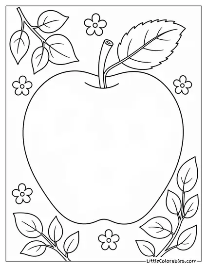 Three Shiny Star Shapes Cut Out of an Apple Skin Coloring Page