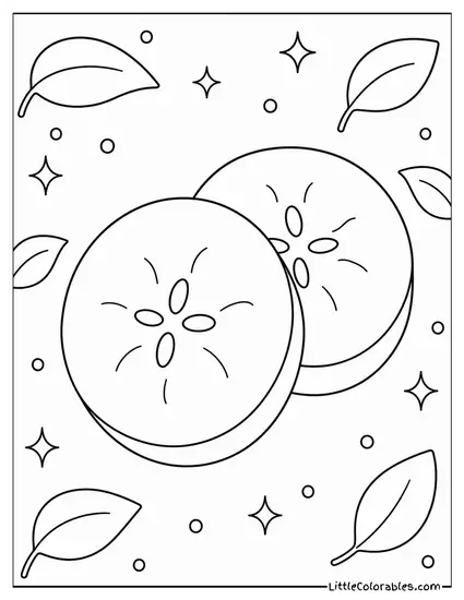Two Banana Slices Overlapping Each Other Coloring Page