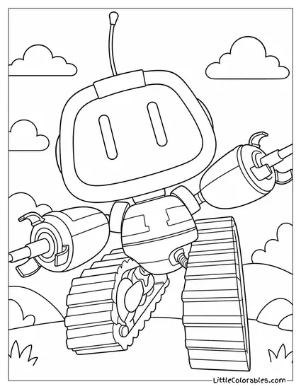 Boogie Bot Rushing Forward Coloring Page