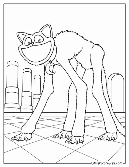 Catnap with Wide Mouth Full Body Coloring Page