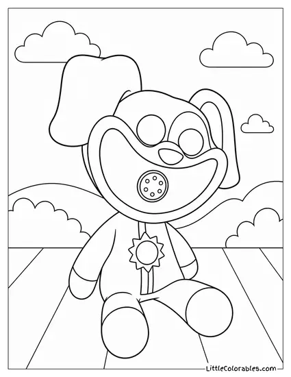 Cute Dogday Plush Coloring Page
