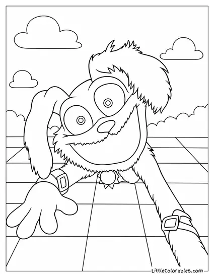 Dogday Laying and Looking Straight at Camera Coloring Page
