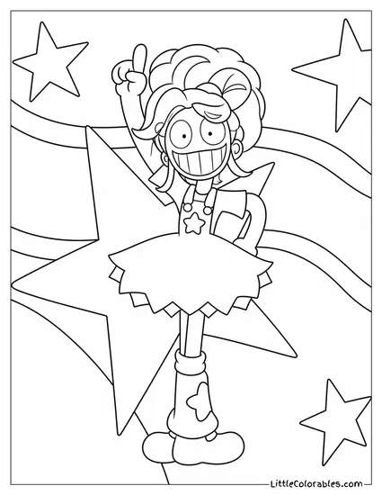 Lily Love Brainds Looking Excited Full Body Coloring Page