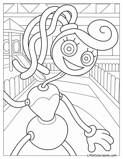 Mommy Long Legs Taking a Cute Selfie Coloring Page