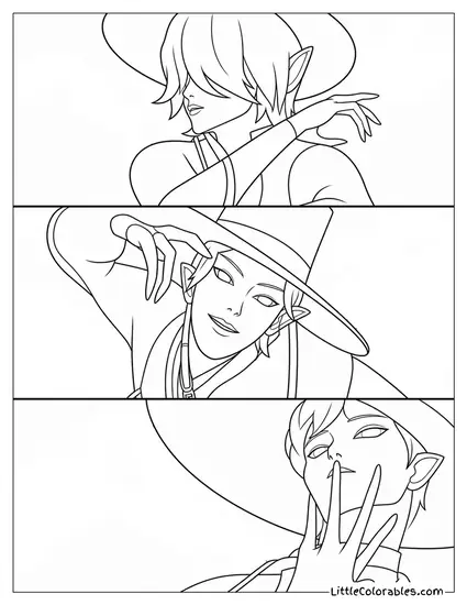 Mystery Jinu Abby Saja Boys Selfie Coloring Page