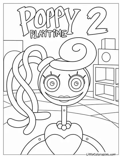 Poppy Playtime Part 2 Banner with Mommy Long Legs Coloring Page