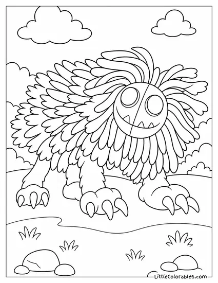 Poppy Playtime Yarnaby Looking Happy Coloring Page