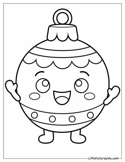 Chibi Ornament Character Waving with Tiny Arms Coloring Page