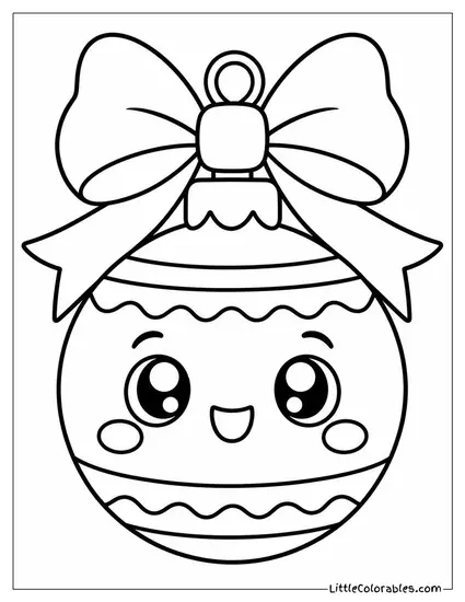 Chibi Ornament with an Oversized Bow on Top Coloring Page