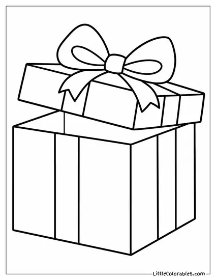 Christmas Present Opened Halfway Contents Still Hidden Coloring Page