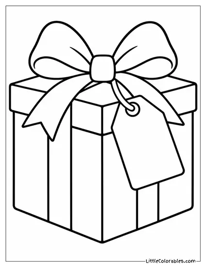 Christmas Present Tagged Do Not Open Coloring Page