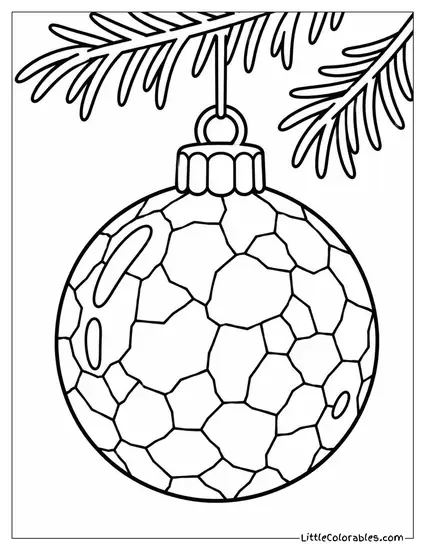 Crackled Glass Ornament Catching the Tree Lights Coloring Page