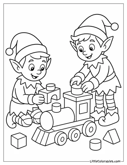Elves from Santa Claus The Movie Building Toys Coloring Page