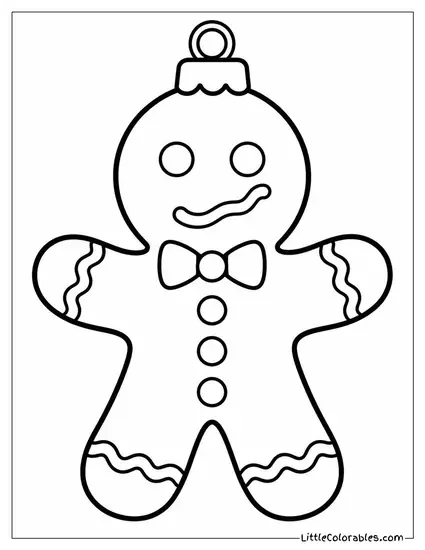 Gingerbread Man with a Crooked Icing Smile Coloring Page