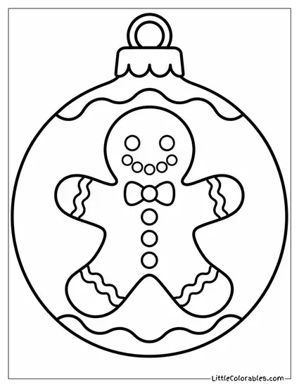 Gingerbread Man with a Gumdrop Smile Coloring Page