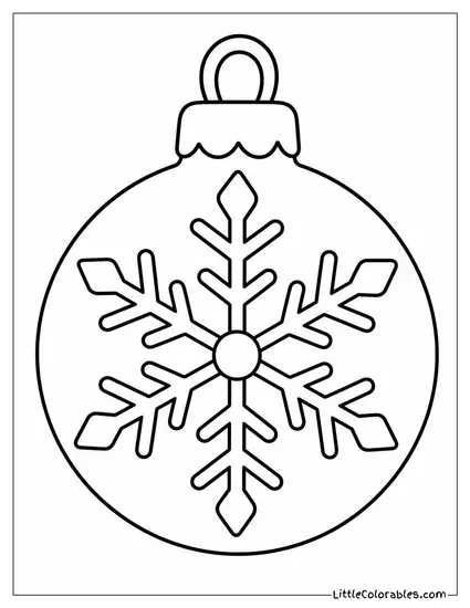 Glass Ornament with a Hand-Painted Snowflake Coloring Page