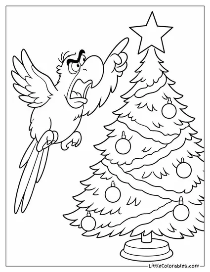 Iago Arguing About the Christmas Tree Topper Coloring Page