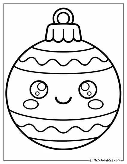 Kawaii Ornament with Rosy Cheeks and a Smile Coloring Page