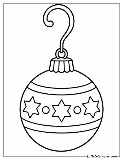 Ornament Dangling from a Sparkling Silver Hook Coloring Page