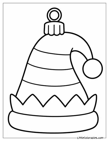 Ornament Shaped Like a Little Elf Hat Coloring Page