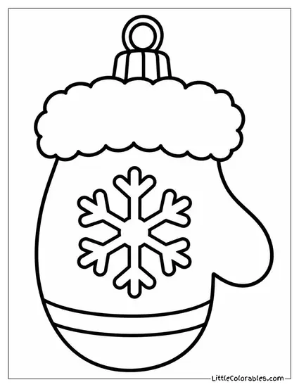 Ornament Shaped Like a Mitten with Fur Trim Coloring Page