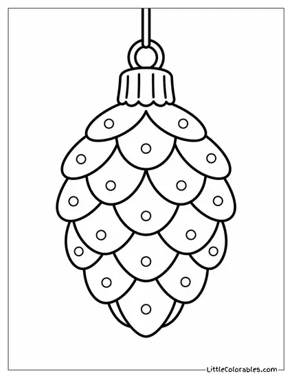 Ornament Shaped Like a Pinecone with Glitter Coloring Page
