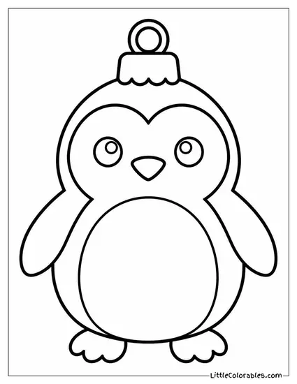 Ornament Shaped Like a Plump Little Penguin Coloring Page