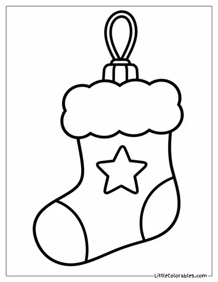 Ornament Shaped Like a Tiny Christmas Stocking Coloring Page